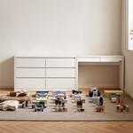 Quanu Комод для спальни из дерева, 6 ящиков, с зеркалом и табуретом - фото 7