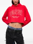 Худи с вышитым логотипом Ganni, красный - фото 2