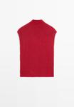 Джемпер Massimo Dutti SLEEVELESS HIGH NECK SWEATER, Red - фото 3