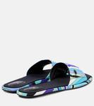 Ирисовые сандалии-танга в рубчик Pucci, Verde/Lilla - фото 2