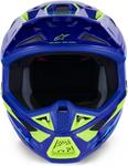 Шлем Alpinestars S-M7 Deed, ECE06/DOT, Blue/Yellow Fluo Glossy - фото 3