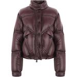 Пуховик женский бордовый Moncler - фото