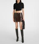 Рифленая укороченная поло Courrèges, Black - фото 2