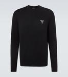 Кашемировый свитер с логотипом Prada, Nero - фото