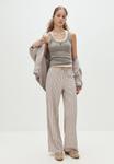 Брюки PULL&BEAR STRIPED WIDE, Beige - фото 2