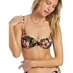 Женский топ для бикини Hooked On Tropics Billabong, черный - фото 5