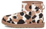 Угги женские UGG Classic Mini Boot Cow Print, коричневый / белый / черный - фото