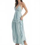 Флора Халтер макси платье в синем MABLE - фото 2