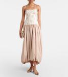 Платье миди в горошек Pfeiffer Simkhai, Beige White - фото 2