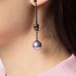 Серьги-пусеты с черепом Alexander McQueen, серебро - фото 2