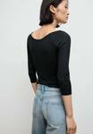 Топ Mango Long sleeved top, Black - фото 3