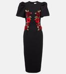 Платье миди с розеткой Rebecca Vallance, черный - фото