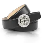 Кожаный ремень Anthoni Crown с пряжкой, черный - фото