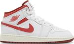 Кроссовки Air Jordan 1 Mid SE GS 'White Dune Red', белый - фото