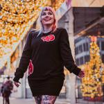 Наруто - Вязаный свитер с символом Акацуки - фото