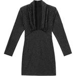 Селфи портрет Мини-платье с отделкой стразами Self-portrait, Классический черный - фото