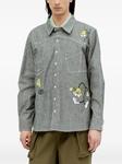 Вышитая рубашка Brain Dead, серый - фото