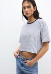 Базовая футболка CROPPED SHORT SLEEVE PULL&BEAR, синий - фото 5