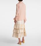 Рубашка из шелкового жоржета с рюшами Valentino, Rose Mist - фото 3