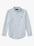 Детская оксфордская рубашка Polo в тонкую полоску Ralph Lauren, синий - фото