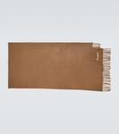 Шерстяной шарф Acne Studios, коричневый - фото