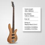 Басс гитара Glarry Burlywood GIB 4 String Bass Guitar Full Size HH Pickup - фото 3