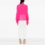 Блузка с бантом на воротнике PINKO, розовый - фото 6