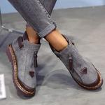 Женские теплые зимние ботинки Bcshiye с меховой подкладкой, утепленные ботильоны на молнии с ремешком и стеганой отделкой, Grey - фото 4