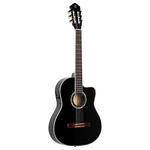Акустическая гитара Ortega RCE145 Nylon String Acoustic Electric Guitar with Bag Black - фото 3