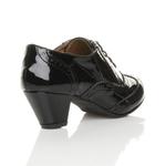 Лакированные ботильоны с эффектом броги на среднем кубинском каблуке AJVANI, черный - фото 4