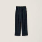 Клетчатые брюки MIU MIU, зеленый - фото