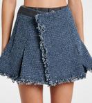 Джинсовые шорты с перфорацией Sacai, индиго - фото 4