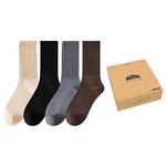 Унисекс носки до середины икры ZEROIN, 2 пары (Молочный белый+Чёрный+Тёмно-серый) - фото 6