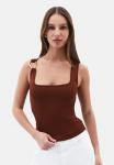 Топ MIT ECKIGEM AUSSCHNITT OXXO, коричневый - фото