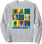Толстовка Minecraft Box Up Character Grid, серая - фото