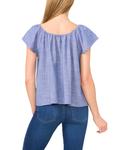 Топ CeCe Flutter Sleeve Tie Front Top, Indigo Wash - фото 2