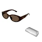 Balenciaga Солнцезащитные очки овальной формы Eyewear Oval Frame, Tortoiseshell - фото