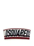 Вязаный топ в полоску DSQUARED2, белый - фото