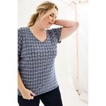 Футболка больших размеров Croft & Barrow Essential с V-образным вырезом, черный - фото 3