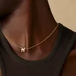 HERMES Металлическое золотое покрытие ожерелье Women's Rose Pink - фото 6