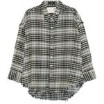 Рваная клетчатая рубашка R13, синий - фото