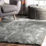 Ковер Cloud Shag Area Rug nuLOOM, 152x213 см, серый - фото