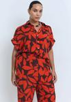 Брюки FLOWY PRINTED Mango, красный - фото 6