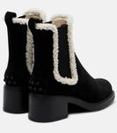 Замшевые челси ботинки Gommino Tod's, Nero+Avorio - фото 2