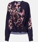 Блузка с принтом Dries Van Noten, темно-синий - фото