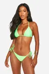 Трусы бикини Essentials с завязками по бокам boohoo, зеленый - фото 3