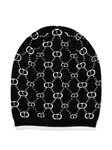 Шапка с монограммным узором Twinset Kids, черный - фото