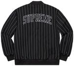 Куртка Supreme Pinstripe Varsity Jacket 'Black', черный - фото 2