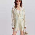 ELLE Рубашка Women's Light Green Square Collar Moderate - фото 5