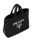 Сумка-тоут из рафии Prada, черный - фото 3